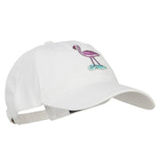 Flamingo Bird Patched Washed Cotton Twill Cap