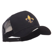 Fleur De Lis Embroidered Mesh Cap