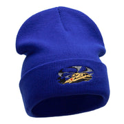 Flying Careflight Helicopter Embroidered Long Knitted Beanie