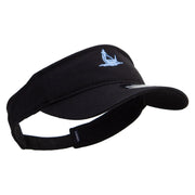 Venice Gondola Logo Embroidered Brushed Sports Visor - Black OSFM