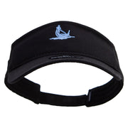 Venice Gondola Logo Embroidered Brushed Sports Visor - Black OSFM