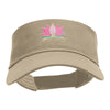 Lotus Flower Motif Embroidered Cotton Twill Visor