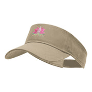 Lotus Flower Motif Embroidered Cotton Twill Visor