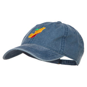 Congo Map Flag Embroidered Washed Cap