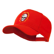 Halloween Skull with Flames Embroidered Cap