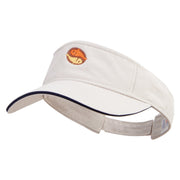 Two Fish Logo Embroidered Prostyle Cotton Twill Washed Visor - Stone-Navy OSFM