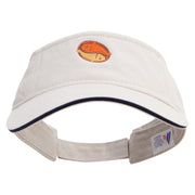 Two Fish Logo Embroidered Prostyle Cotton Twill Washed Visor - Stone-Navy OSFM