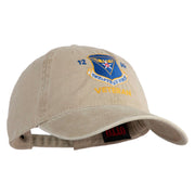 Twelfth Air Force Veteran Embroidered Washed Solid Pigment Dyed Cotton Twill Brass Buckle Cap - Khaki OSFM