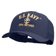 Licensed US Navy USN CPO Retired Embroidered Retro Trucker Cap - Navy OSFM