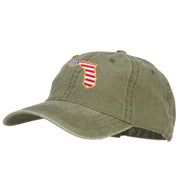 USA Flag Florida Map Embroidered Washed Buckle Cap