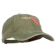 USA Flag Florida Map Embroidered Washed Buckle Cap