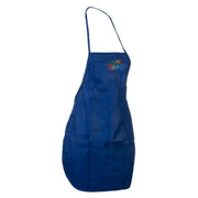 Retro Game Text Embroidered Solid Chef's Apron - Royal OSFM