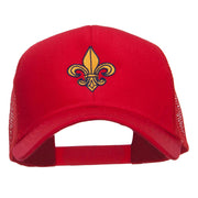 Fleur De Lis Embroidered Mesh Cap