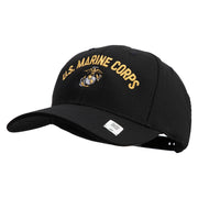 US Marine Corps Emblem Design Embroidered 6 Panel Structured Cotton Twill Cap Made in USA - Black OSFM