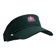 Lotus Flower Motif Embroidered Cotton Twill Visor