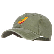 Congo Map Flag Embroidered Washed Cap