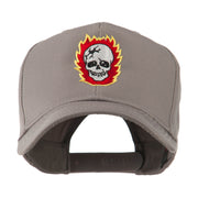 Halloween Skull with Flames Embroidered Cap