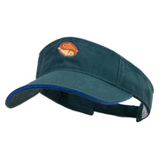 Two Fish Logo Embroidered Prostyle Cotton Twill Washed Visor - Dk-Green-Royal OSFM