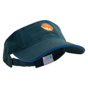 Two Fish Logo Embroidered Prostyle Cotton Twill Washed Visor - Dk-Green-Royal OSFM