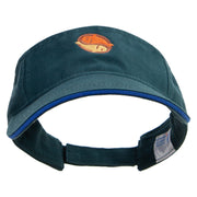 Two Fish Logo Embroidered Prostyle Cotton Twill Washed Visor - Dk-Green-Royal OSFM