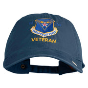 Twelfth Air Force Veteran Embroidered Washed Solid Pigment Dyed Cotton Twill Brass Buckle Cap - Navy OSFM