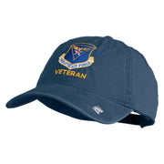 Twelfth Air Force Veteran Embroidered Washed Solid Pigment Dyed Cotton Twill Brass Buckle Cap - Navy OSFM