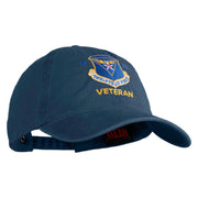 Twelfth Air Force Veteran Embroidered Washed Solid Pigment Dyed Cotton Twill Brass Buckle Cap - Navy OSFM