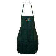 Retro Game Text Embroidered Solid Chef's Apron - Forest OSFM