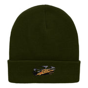 Flying Careflight Helicopter Embroidered Long Knitted Beanie