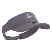 Venice Gondola Logo Embroidered Brushed Sports Visor - Charcoal OSFM