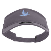 Venice Gondola Logo Embroidered Brushed Sports Visor - Charcoal OSFM