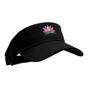 Lotus Flower Motif Embroidered Cotton Twill Visor