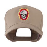 Halloween Skull with Flames Embroidered Cap