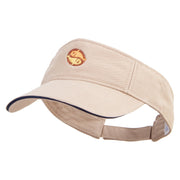 Two Fish Logo Embroidered Prostyle Cotton Twill Washed Visor - Khaki-Navy OSFM