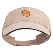 Two Fish Logo Embroidered Prostyle Cotton Twill Washed Visor - Khaki-Navy OSFM