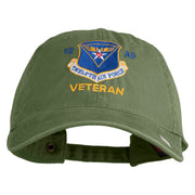 Twelfth Air Force Veteran Embroidered Washed Solid Pigment Dyed Cotton Twill Brass Buckle Cap - Olive OSFM