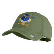 Twelfth Air Force Veteran Embroidered Washed Solid Pigment Dyed Cotton Twill Brass Buckle Cap - Olive OSFM
