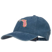 USA Flag Florida Map Embroidered Washed Buckle Cap