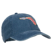 USA Flag Florida Map Embroidered Washed Buckle Cap