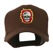 Halloween Skull with Flames Embroidered Cap