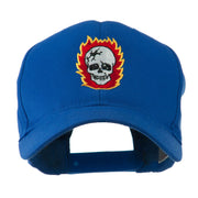 Halloween Skull with Flames Embroidered Cap