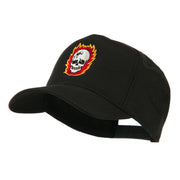 Halloween Skull with Flames Embroidered Cap