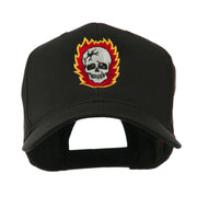 Halloween Skull with Flames Embroidered Cap