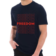 Freedom Repeated Phrase Cotton Short Sleeve Graphic Shirt