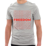 Freedom Repeated Phrase Cotton Short Sleeve Graphic Shirt