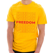 Freedom Repeated Phrase Cotton Short Sleeve Graphic Shirt