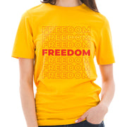 Freedom Repeated Phrase Cotton Short Sleeve Graphic Shirt