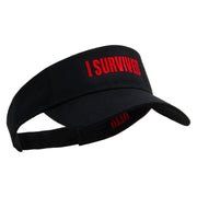 I Survived Embroidered Cotton Twill Sun Visor - Black OSFM