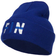 Finland FIN Flag Embroidered Long Beanie