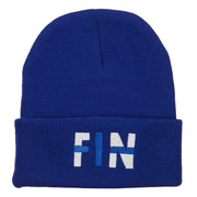 Finland FIN Flag Embroidered Long Beanie